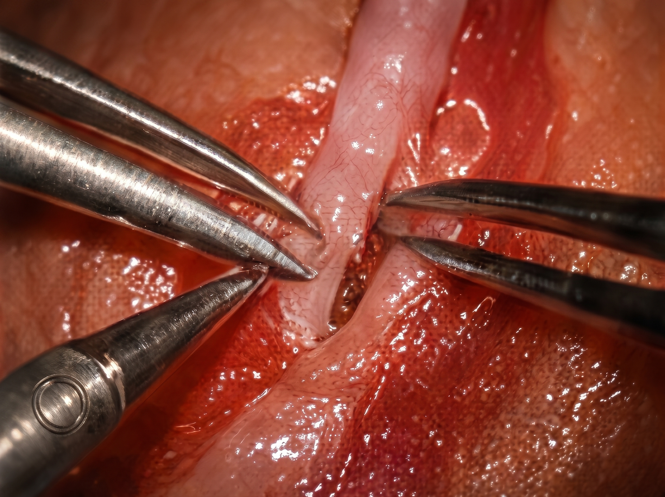 1mm Vessel Anastomosis Performed at